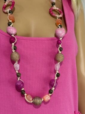 Laila Rowe Women’s Beaded Statement Necklace - Pink Mix